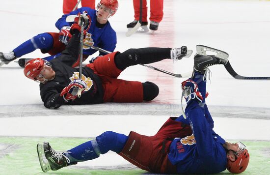 Russian national ice hockey team's training session