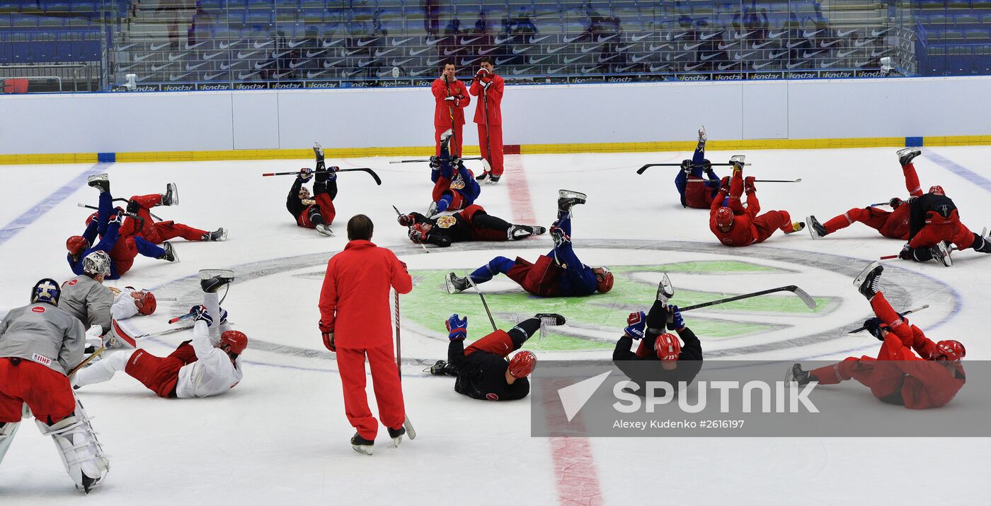 Russian national ice hockey team's training session