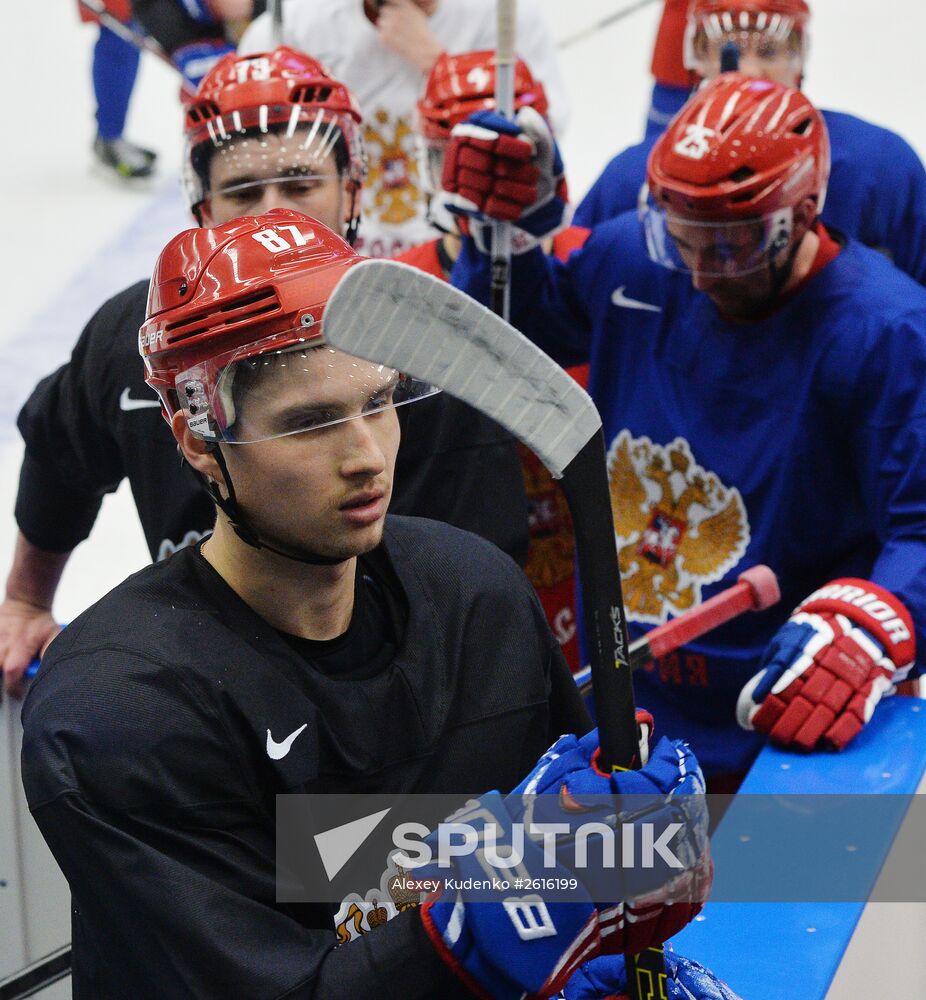 Russian national ice hockey team's training session