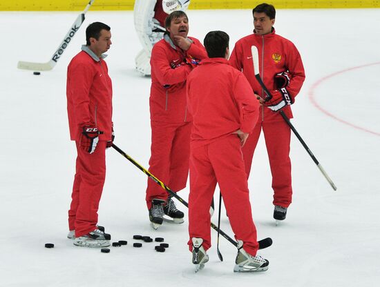 Russian national ice hockey team's training session