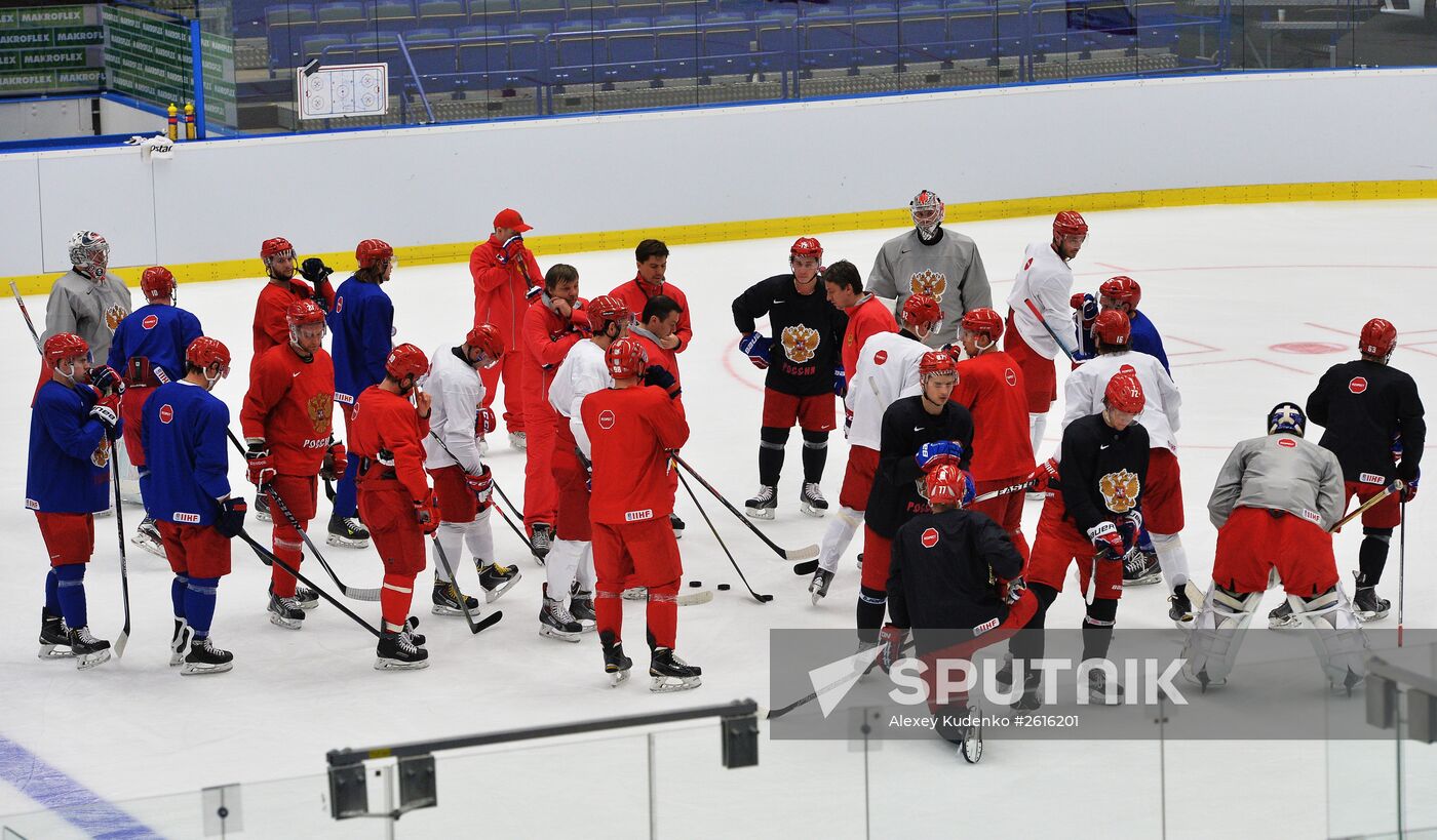 Russian national ice hockey team's training session