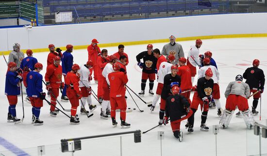 Russian national ice hockey team's training session