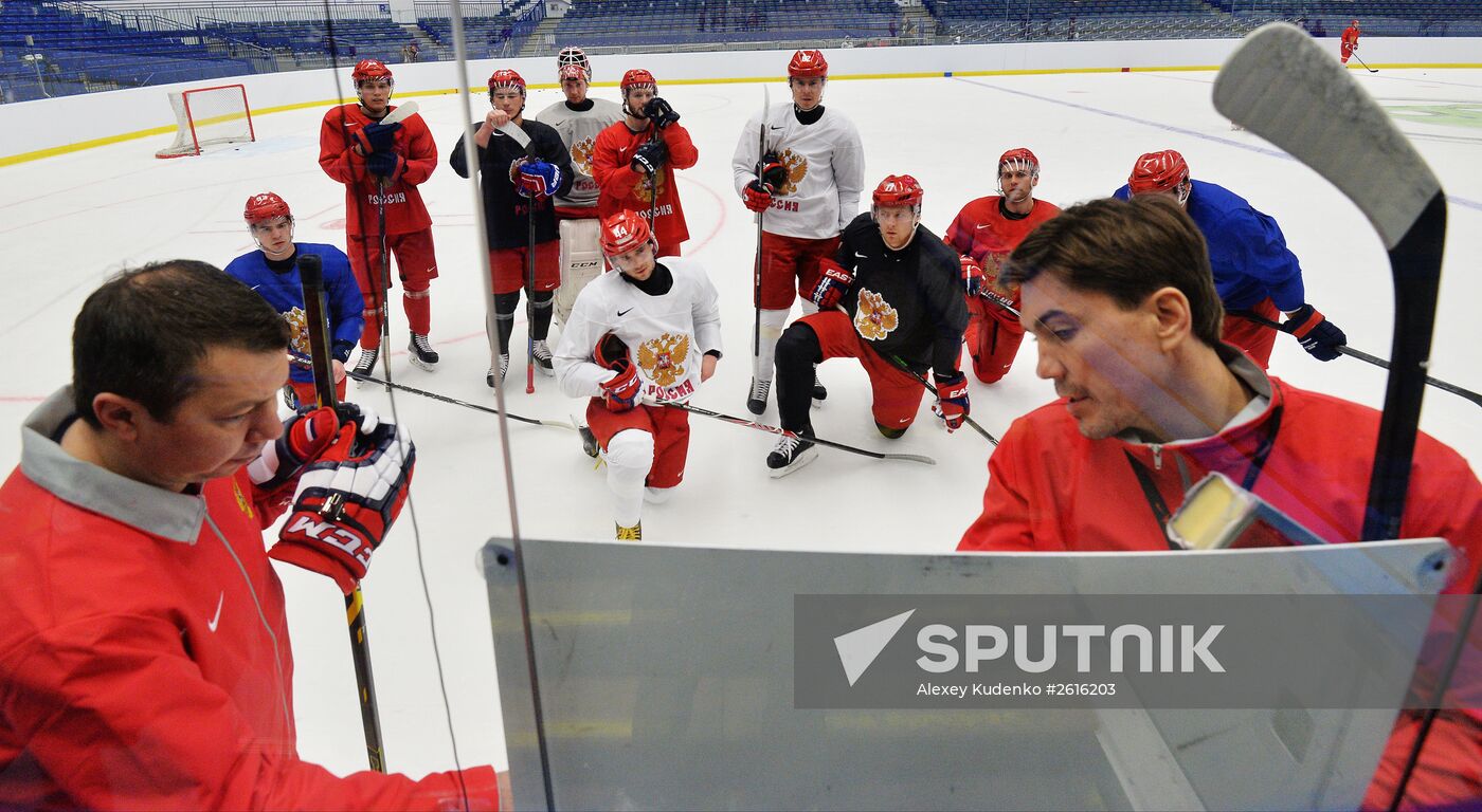 Russian national ice hockey team's training session