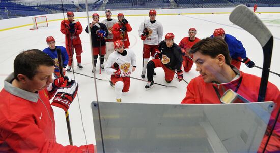 Russian national ice hockey team's training session