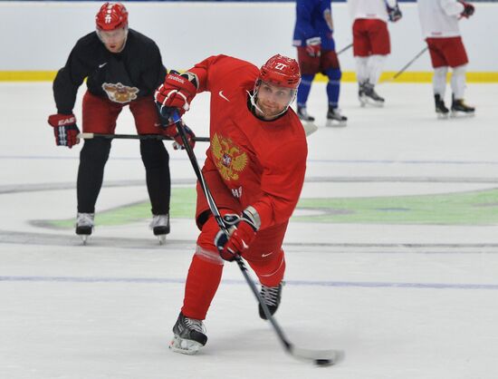 Russian national ice hockey team's training session