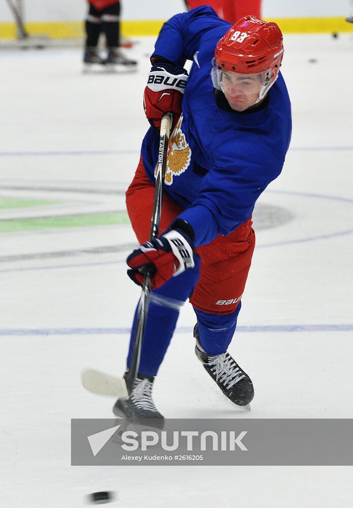 Russian national ice hockey team's training session