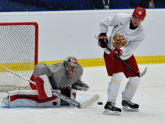 Russian national ice hockey team's training session