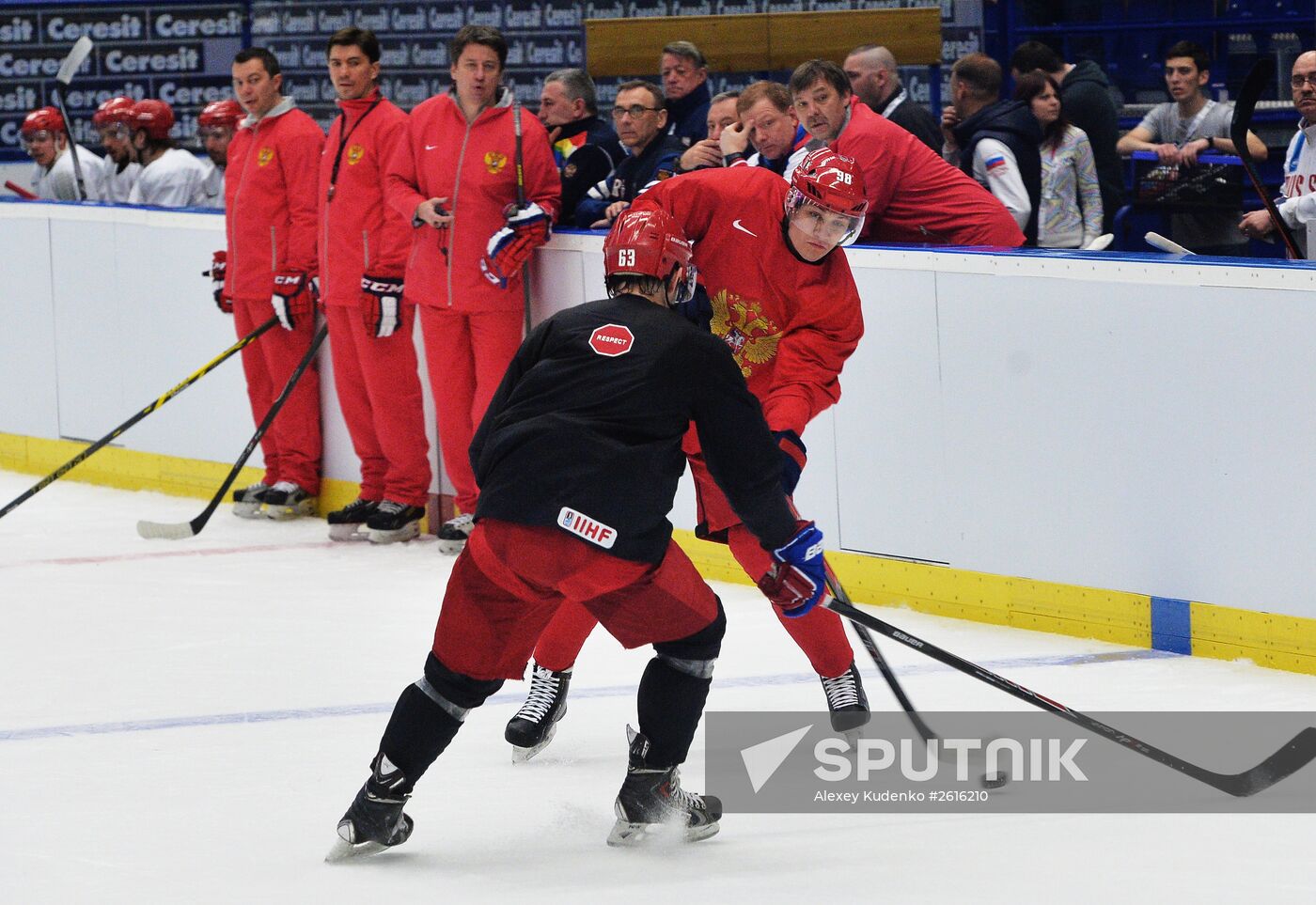 Russian national ice hockey team's training session