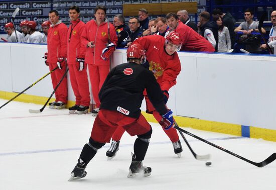 Russian national ice hockey team's training session