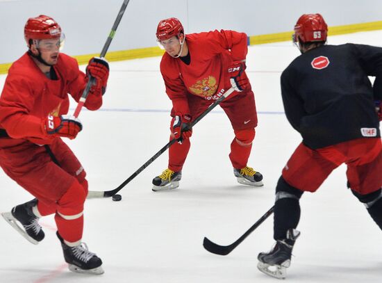 Russian national ice hockey team's training session