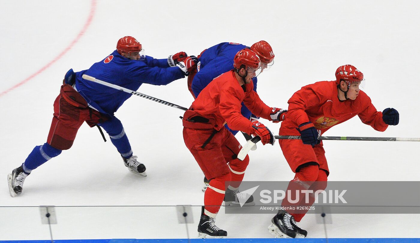 Russian national ice hockey team's training session