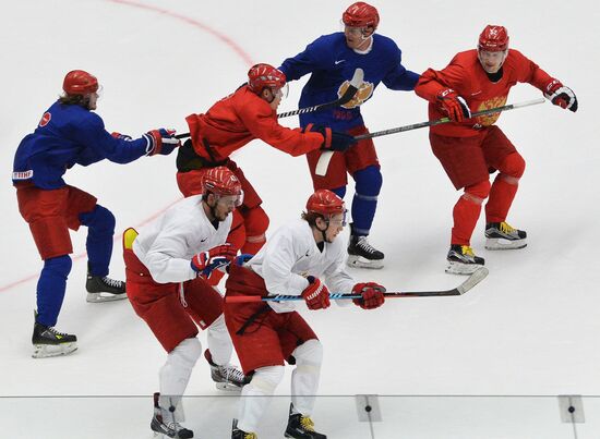 Russian national ice hockey team's training session