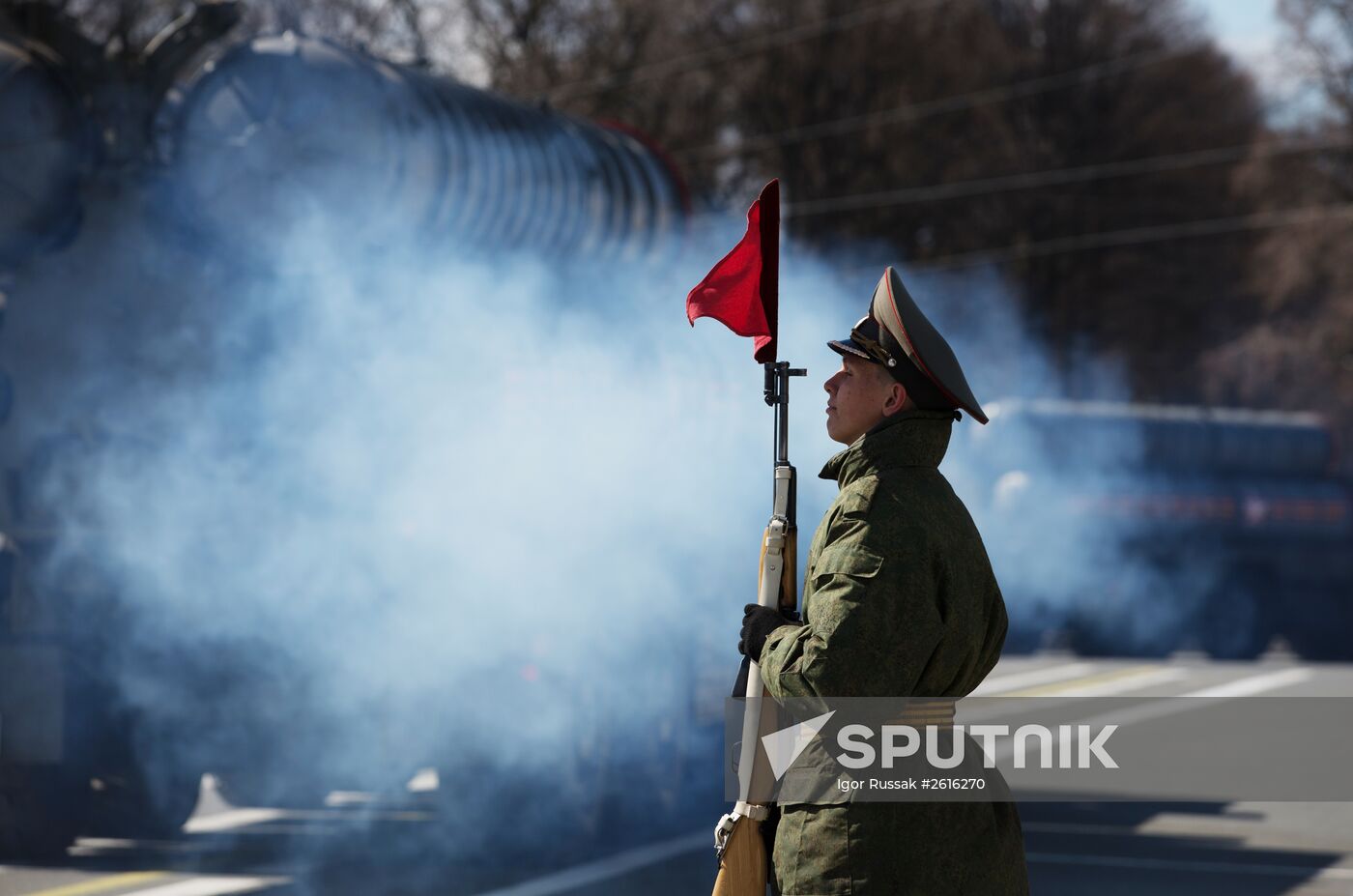 Rehearsing Victory Day parade in St.Petersburg