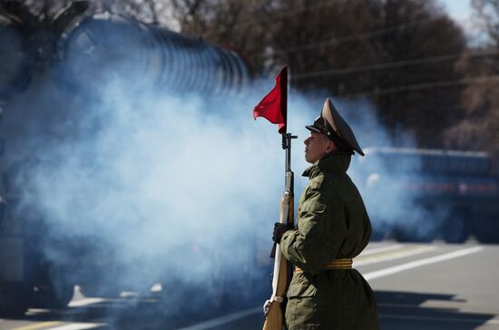 Rehearsing Victory Day parade in St.Petersburg