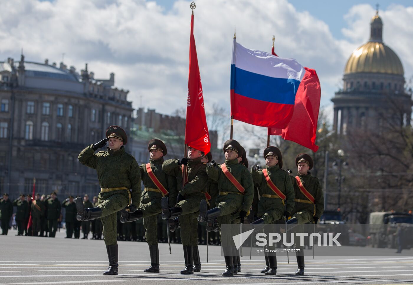 Rehearsing Victory Day parade in St.Petersburg