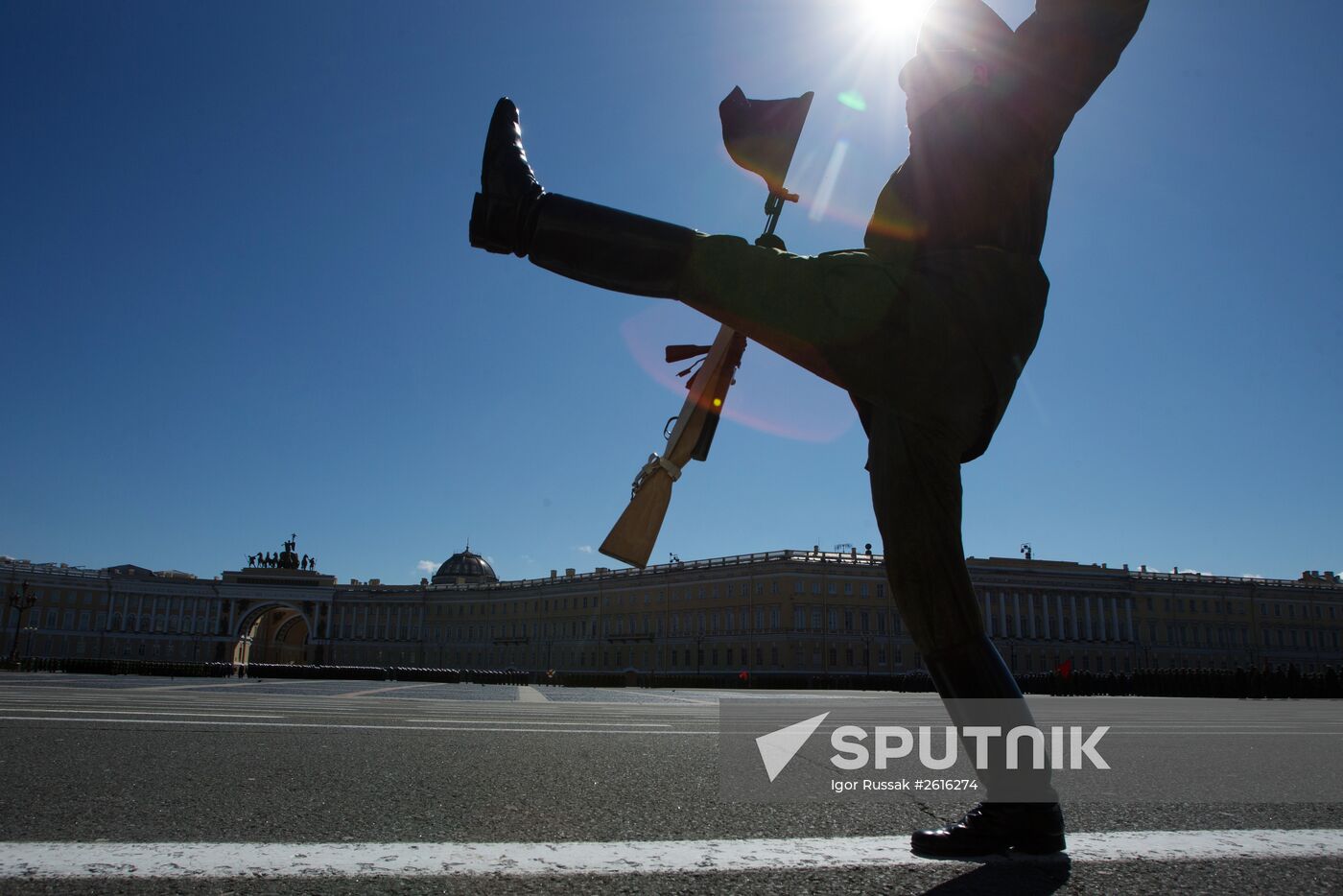 Rehearsing Victory Day parade in St.Petersburg