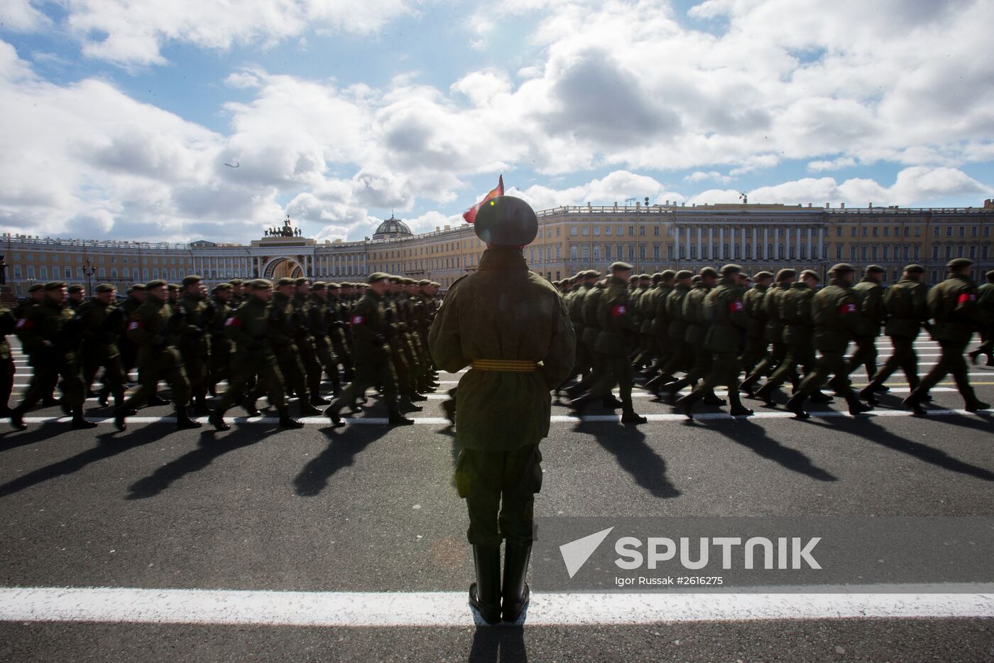 Rehearsing Victory Day parade in St.Petersburg