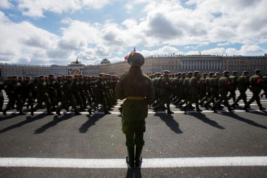 Rehearsing Victory Day parade in St.Petersburg