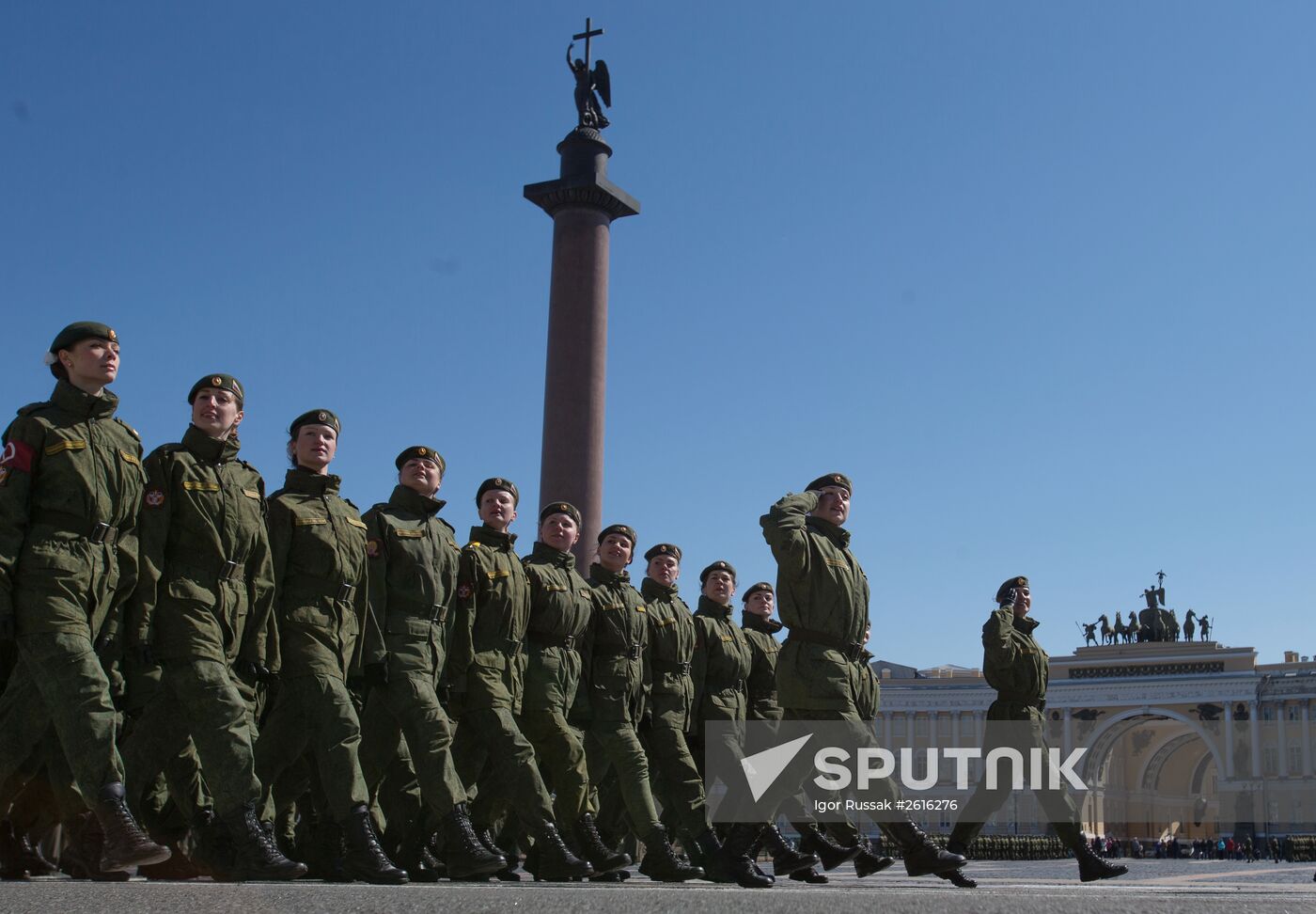 Rehearsing Victory Day parade in St.Petersburg