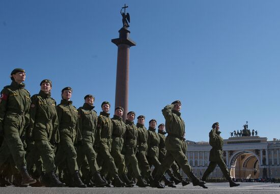 Rehearsing Victory Day parade in St.Petersburg