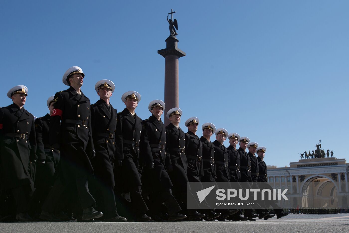 Rehearsing Victory Day parade in St.Petersburg