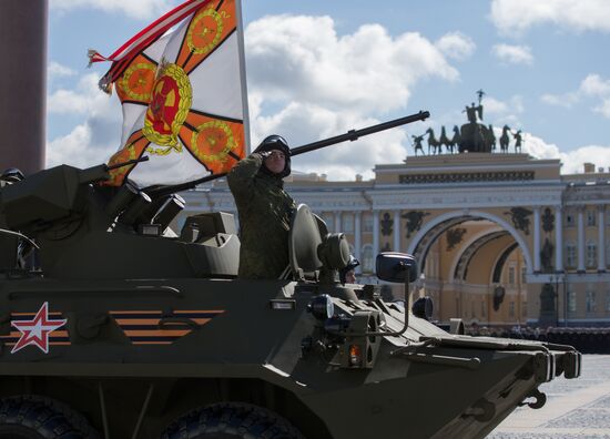 Rehearsing Victory Day parade in St.Petersburg