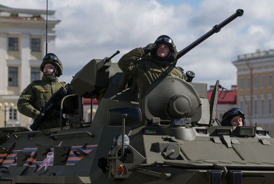 Rehearsing Victory Day parade in St.Petersburg