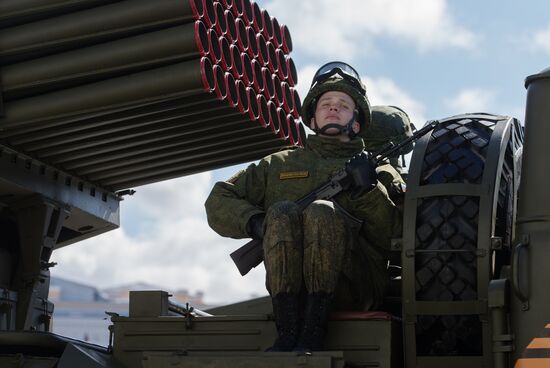 Rehearsing Victory Day parade in St.Petersburg