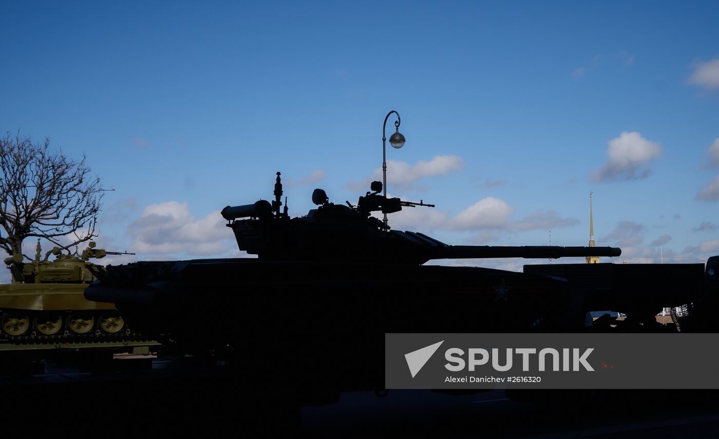 Rehearsing Victory Day parade in St.Petersburg