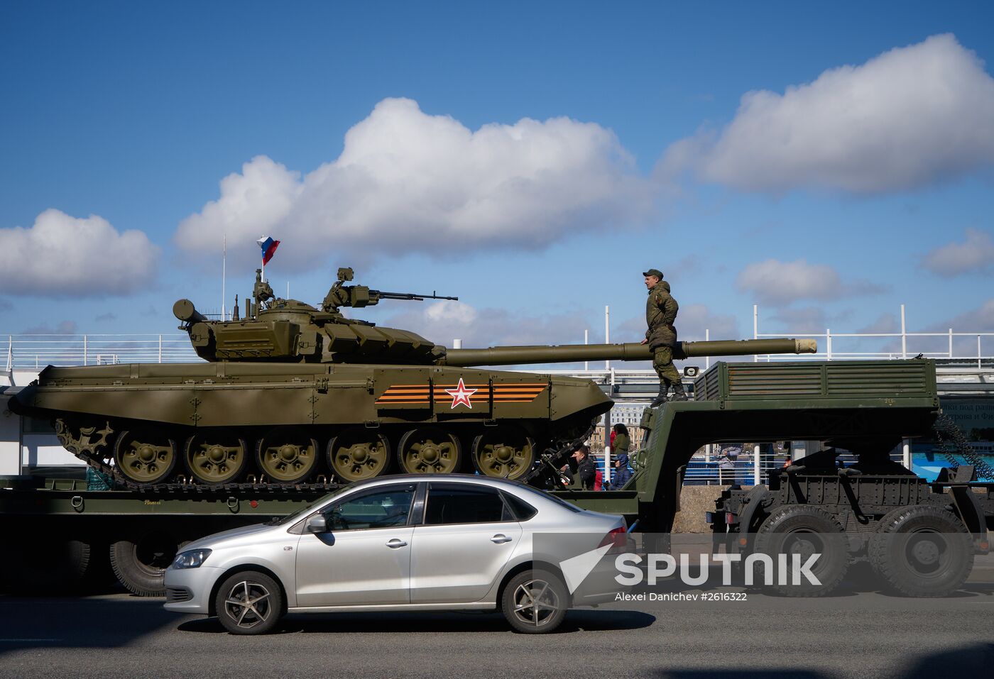 Rehearsing Victory Day parade in St.Petersburg