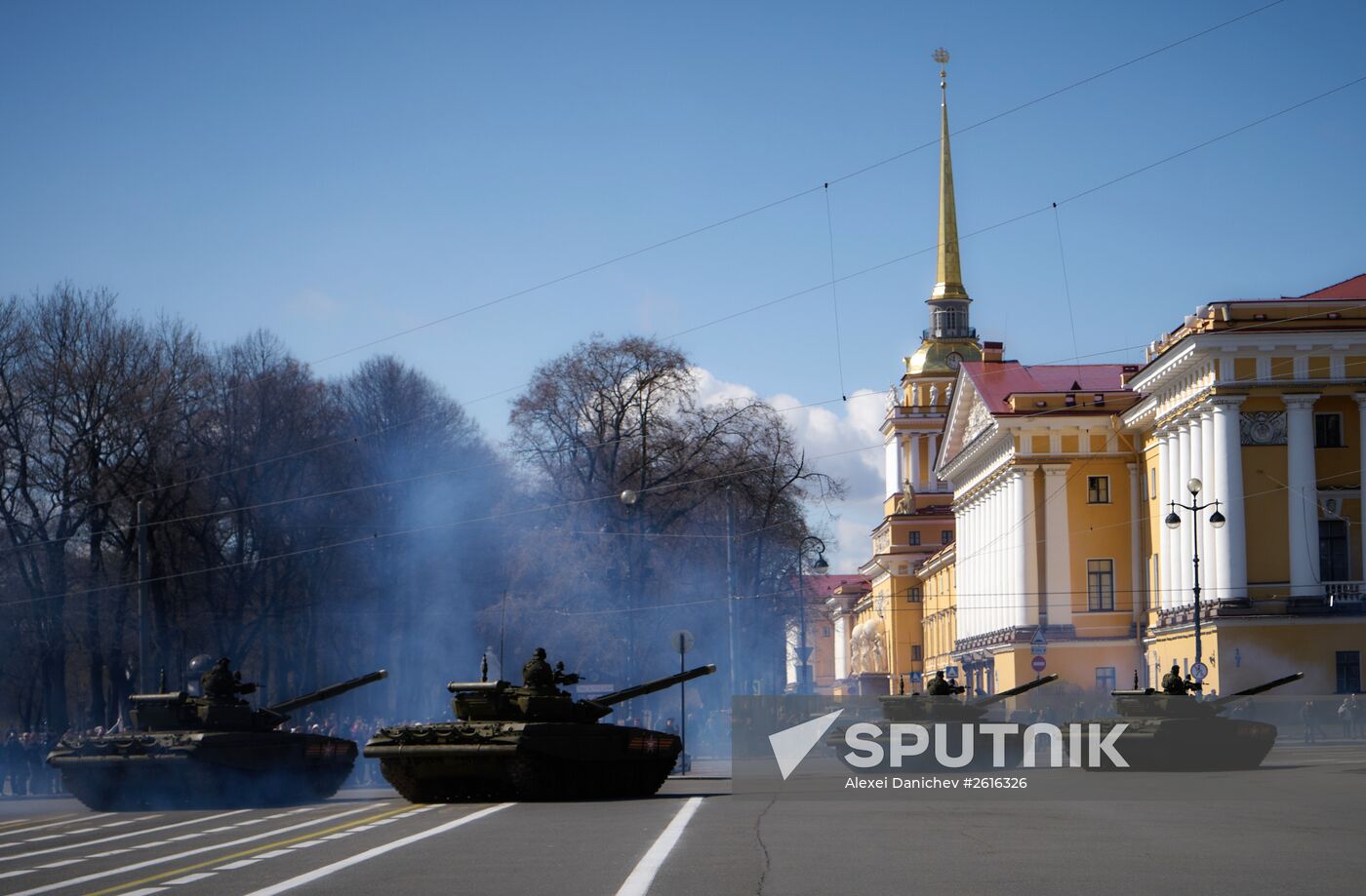 Rehearsing Victory Day parade in St.Petersburg