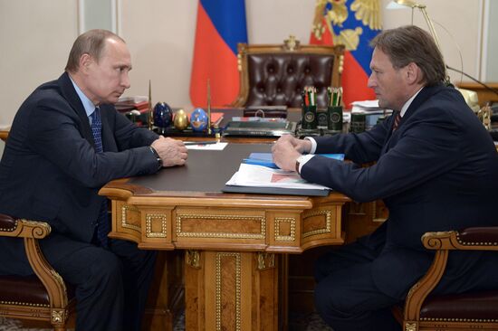 President Vladimir Putin meets with Commissioner for Entrepreneur's Rights Boris Titov