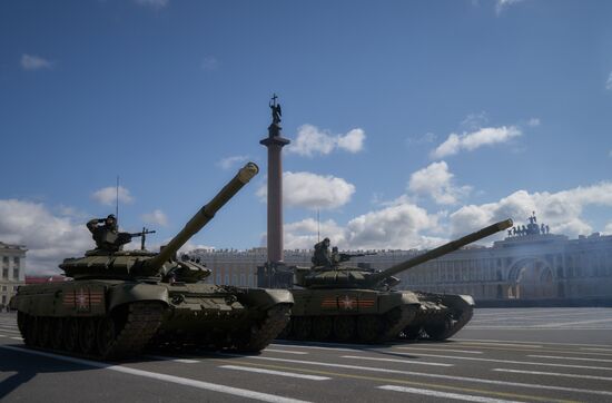 Rehearsing Victory Day parade in St.Petersburg