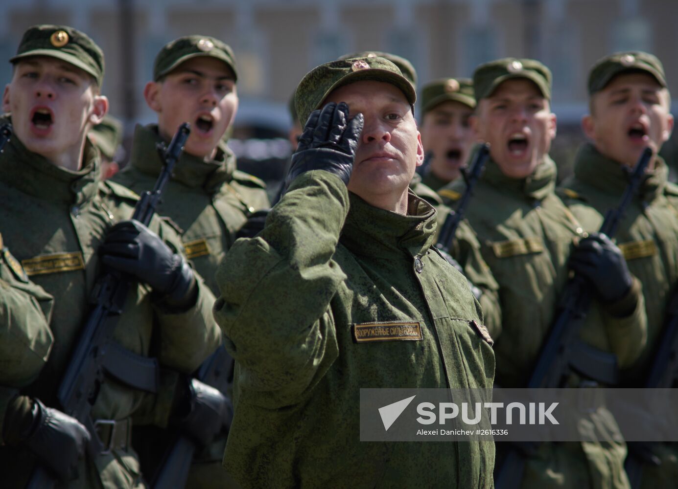 Rehearsing Victory Day parade in St.Petersburg