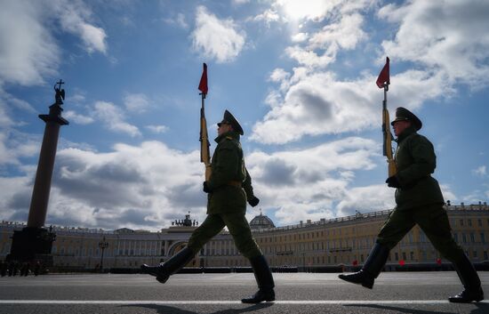 Rehearsing Victory Day parade in St.Petersburg