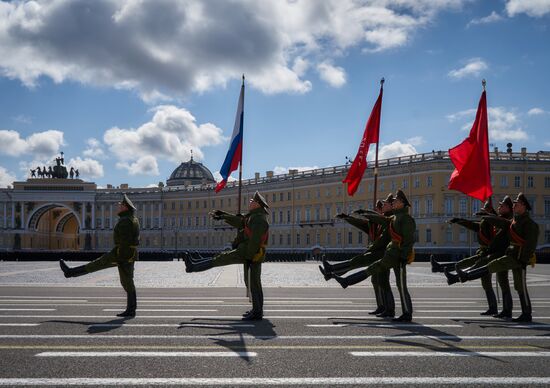 Rehearsing Victory Day parade in St.Petersburg