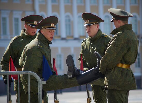 Rehearsing Victory Day parade in St.Petersburg