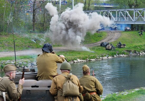 Re-enactment of leberation of Czech city of Ostrava in April 1945