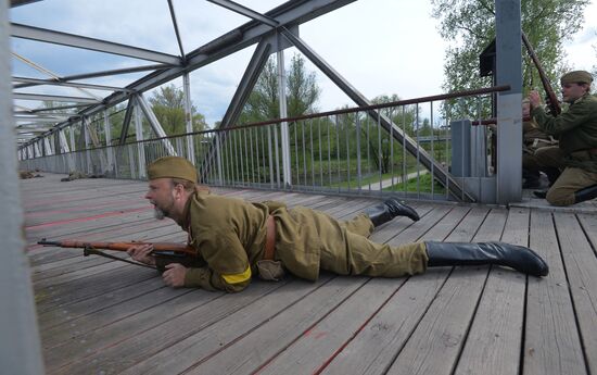 Re-enactment of leberation of Czech city of Ostrava in April 1945