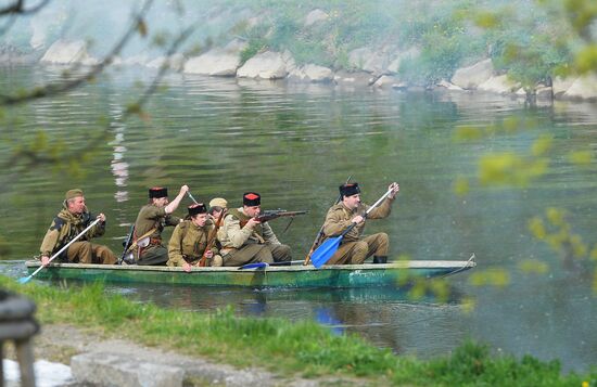 Re-enactment of leberation of Czech city of Ostrava in April 1945