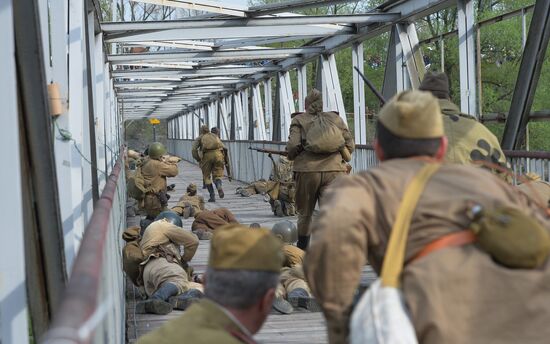 Re-enactment of leberation of Czech city of Ostrava in April 1945