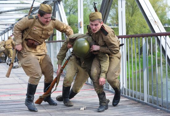 Re-enactment of leberation of Czech city of Ostrava in April 1945