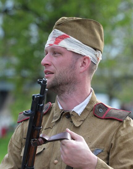 Re-enactment of leberation of Czech city of Ostrava in April 1945