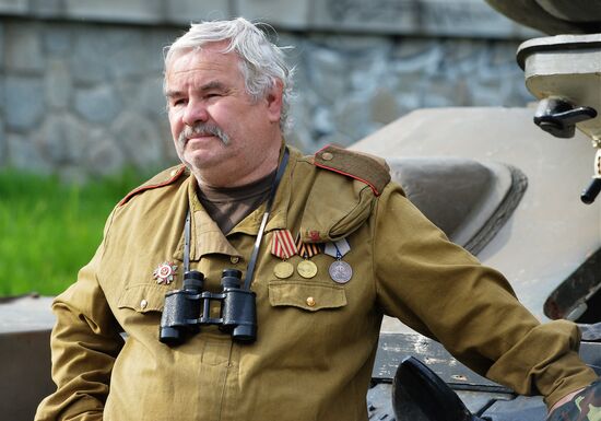 Re-enactment of leberation of Czech city of Ostrava in April 1945