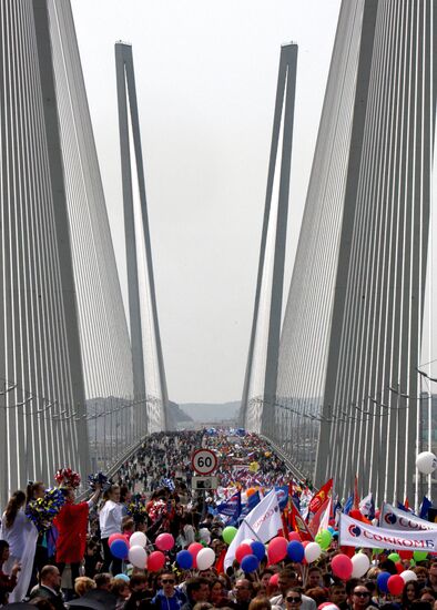 May Day marches across Russia