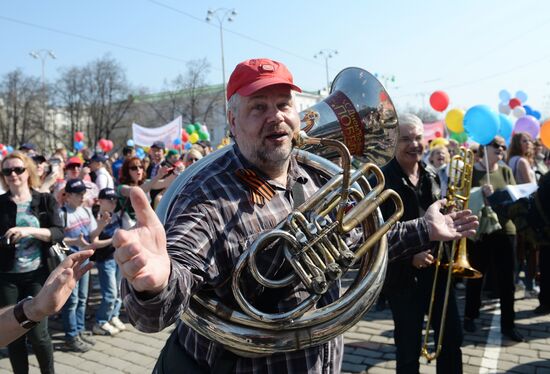 May Day marches in Russia