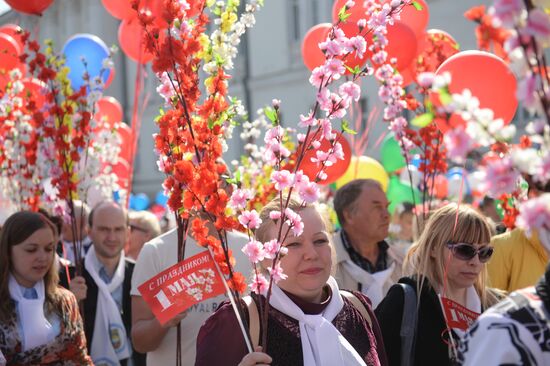 May Day marches in Russia