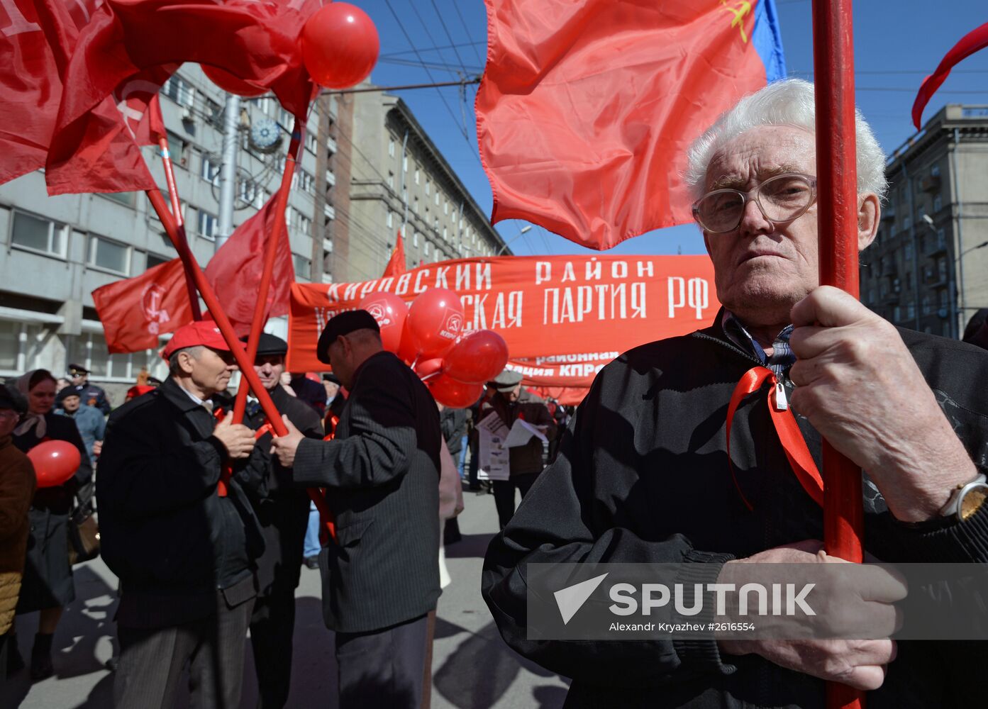 May Day marches across Russia