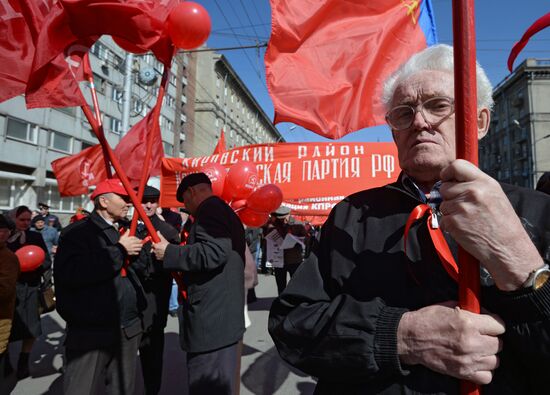 May Day marches across Russia