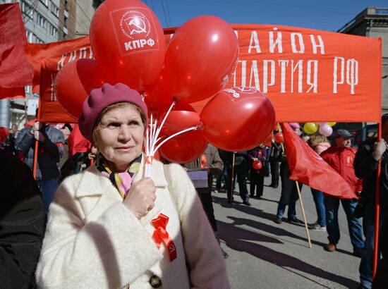 May Day marches across Russia